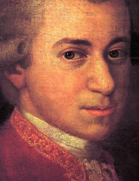 Wolfgang Amadeus Mozart - 1780 - detail of family painting by Dalla Croce