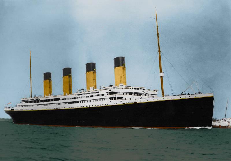 A colorized photo of the ill-fated Titanic.