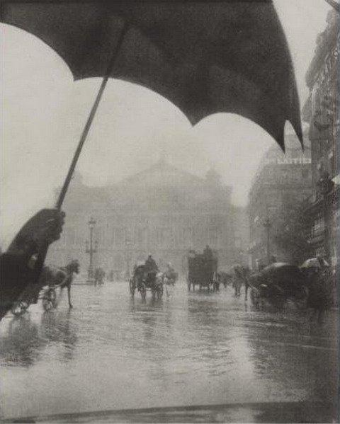 L’Opera / Jour de Pluie oil print, 1909 by Pierre Dubreuil.