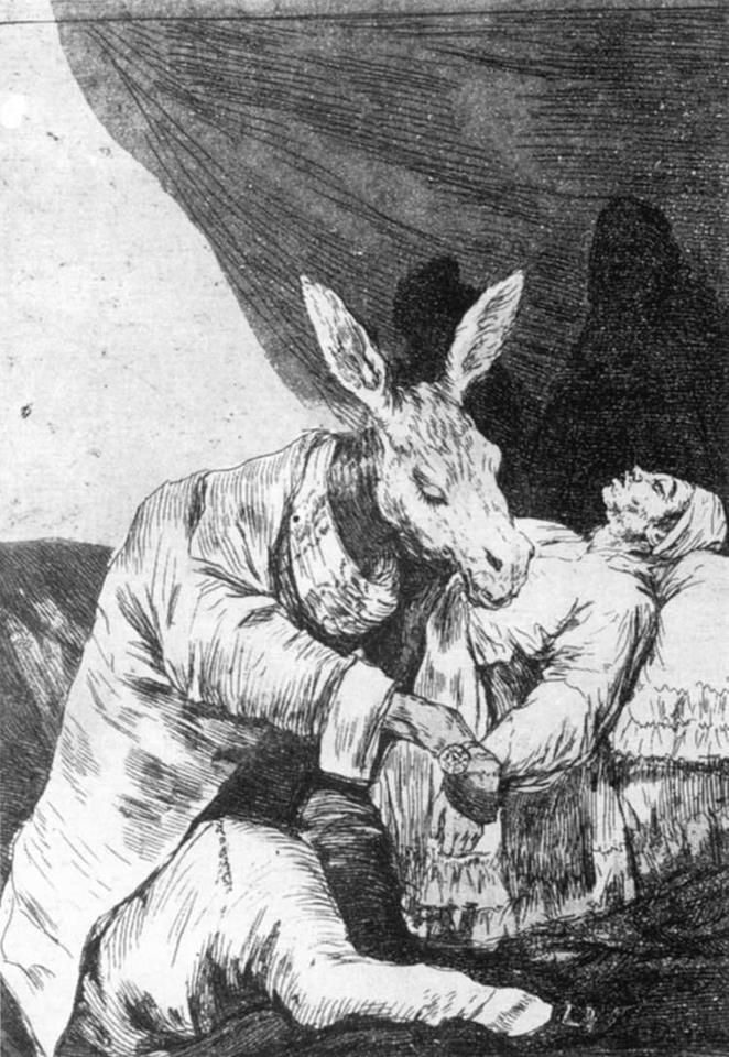 Goya gravură din ciclul Los Caprichos, 1797-1799
