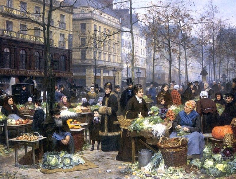 Victor Gabriel Gilbert (1847-1933), Le Marche aux Legumes, Oil on canvas, 1878