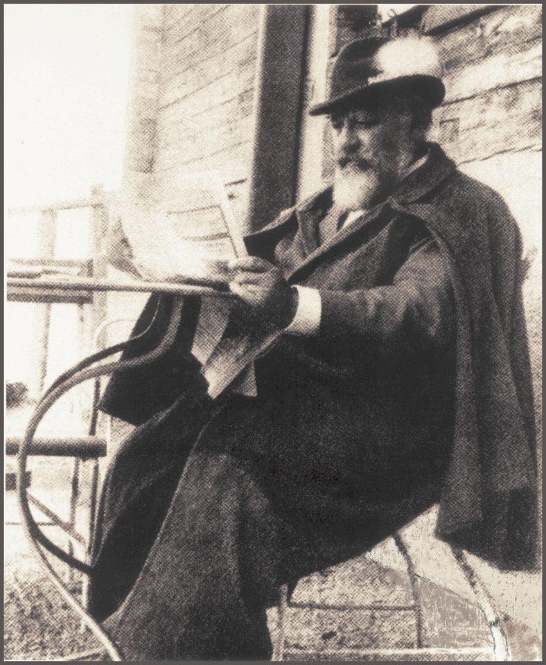 Brahms on the porch reading the paper...