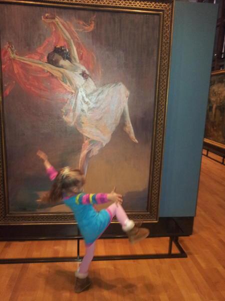 Little girl moved by art