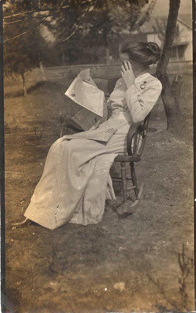 Woman reading 1900