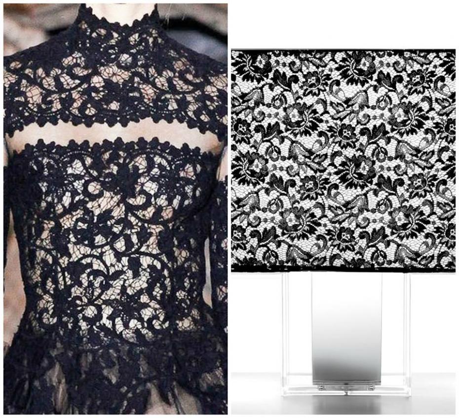 Valentino, spring summer 2013 versus a black lace version of Tati Table Lamp, Kartell, 2009.