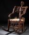 Skeleton rocking chair. Carved wood Russia, 19th century